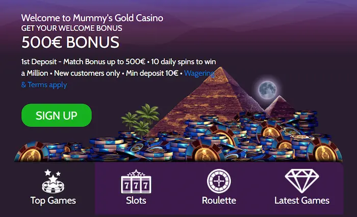 Mummys Gold Casino bonus